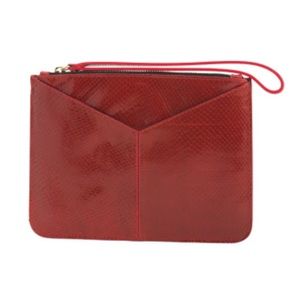 Punto Fibbia Python Leather Wristlet Made in Italy
